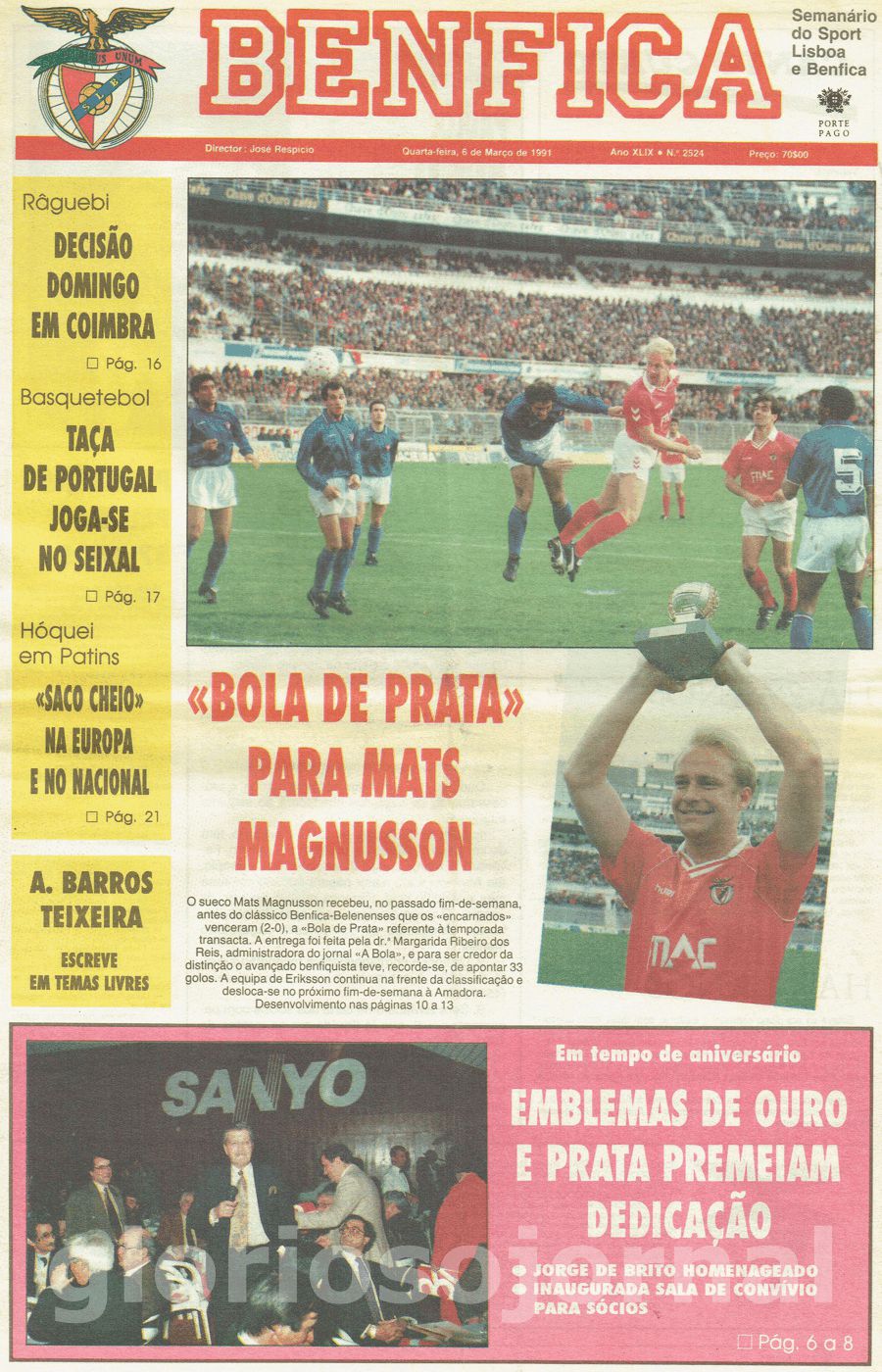 jornal o benfica 2524 1991-03-06